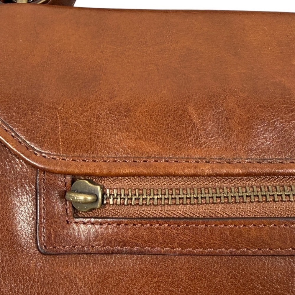 Coach Studded Leather Shoulder Bag Womens Large Brown Brass Satchel 26411 - Picture 13 of 14